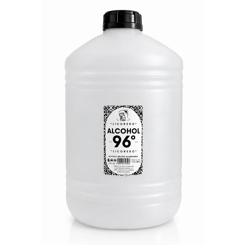 Garrafa de 20 litros de alcohol para hacer licores profesional de 96 grados.