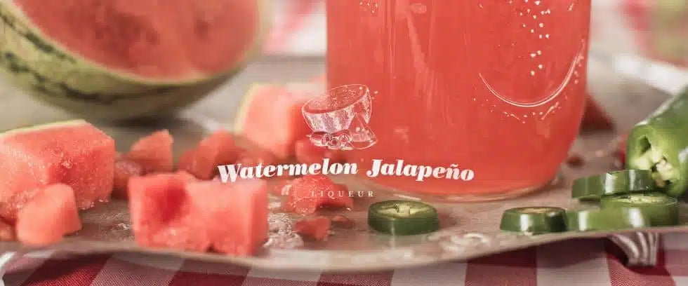 Maceración de licor de sandía picante con jalapeño y alcohol neutro de 96 grados para coctelería fresca.