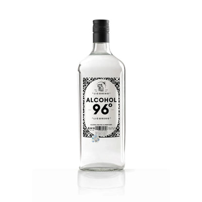 Botella de 1 litro de alcohol alimentario 96 grados LICORERO para licores caseros.