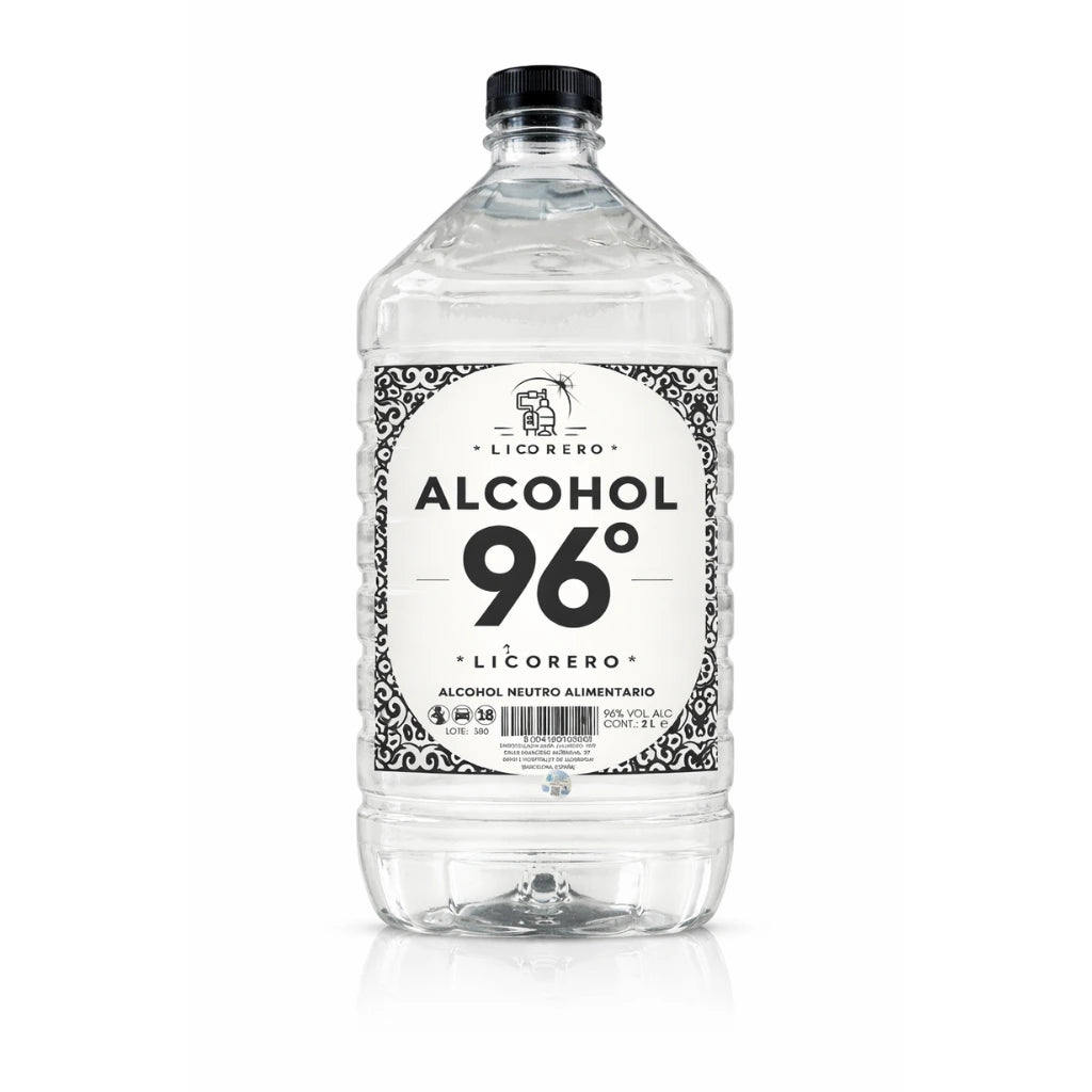 Pack de 2 litros de alcohol para hacer licores artesanos de 96 grados.